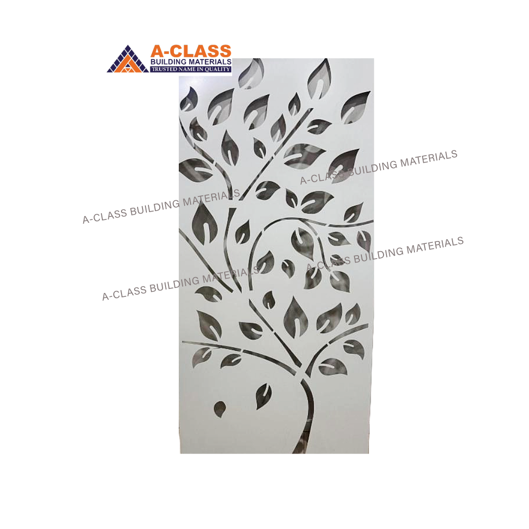 1800 X 900MM METAL DECORATIVE SCREEN BRANCH AND LEAF- WHITE