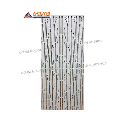 METAL DECORATIVE SCREEN BAMBOO GROVE- WHITE