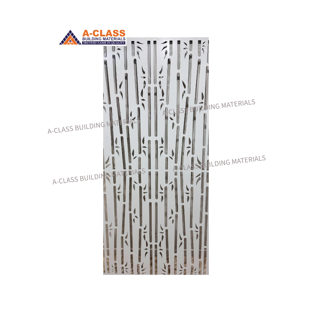 METAL DECORATIVE SCREEN BAMBOO GROVE- WHITE