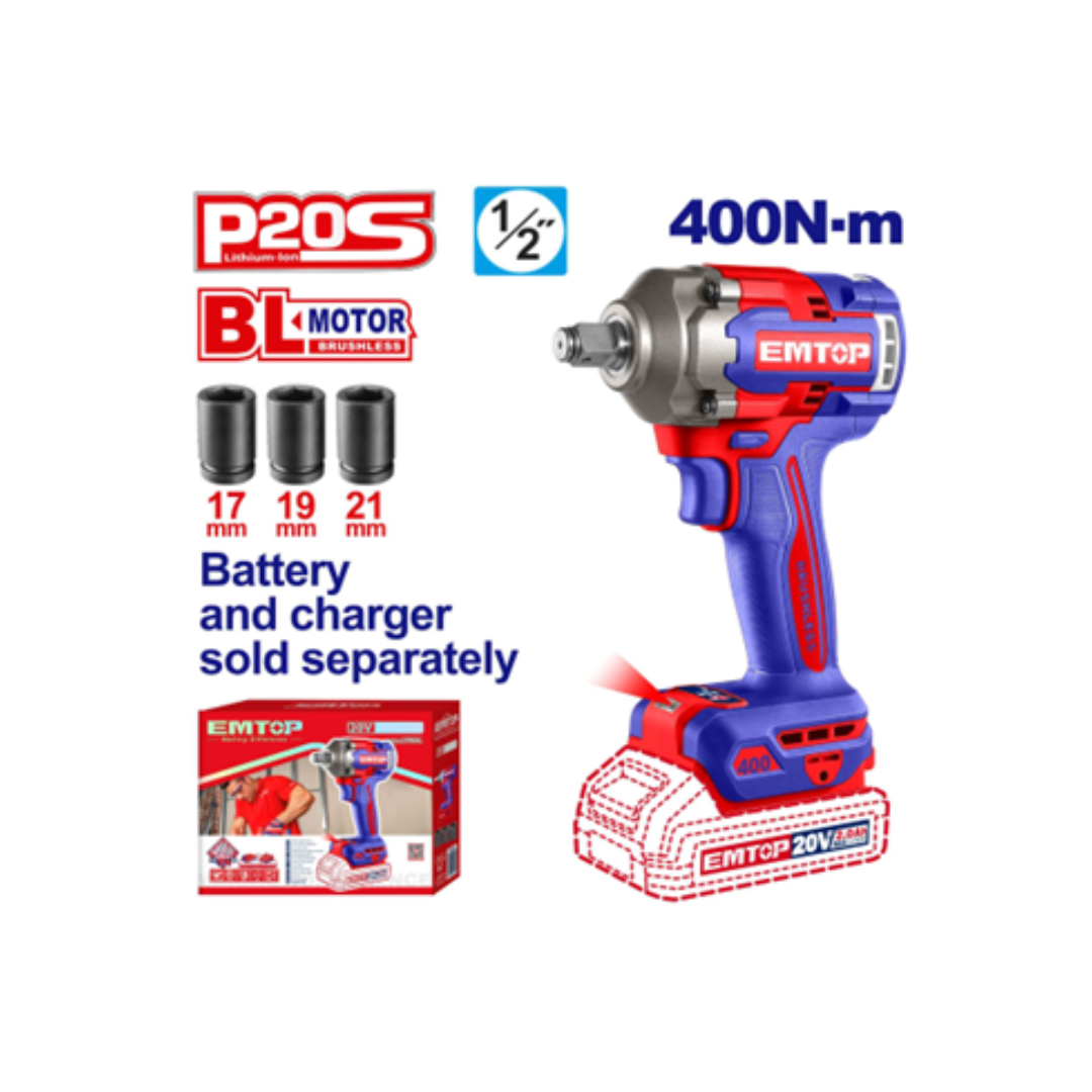 CORDLESS IMPACT WRENCH- 400N.m