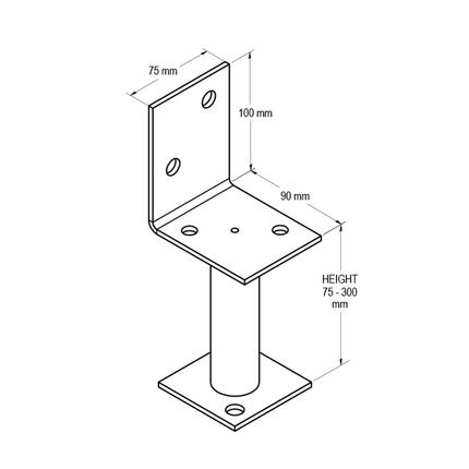 VUETRADE HALF STIRRUP POST SUPPORTS 125mm
