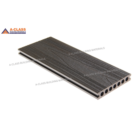 COMPOSITE DECKING HOLLOW CORE BOARDS- (WALNUT + SMOKE GREY)