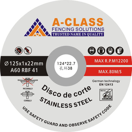 A-CLASS CUTTING DISC- 125x1.0 [PACK OF 10]