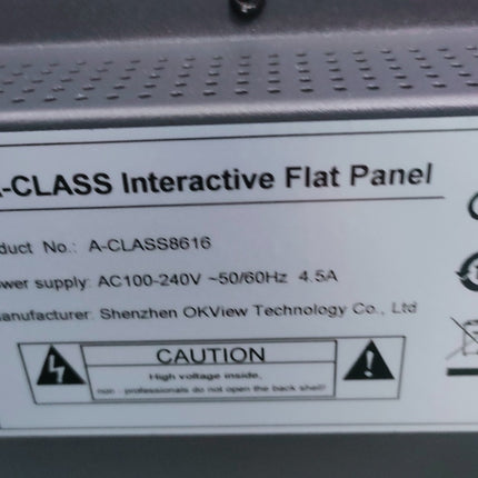 A-CLASS INTERACTIVE FLAT PANEL- 86"