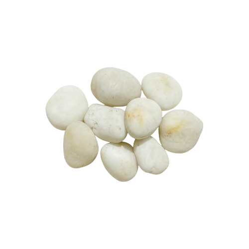 POLISHED WHITE PEBBLES- 20KG BAG