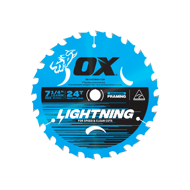 OX PRO LIGHTNING 7-1/4-INCH CIRCULAR SAW BLADE