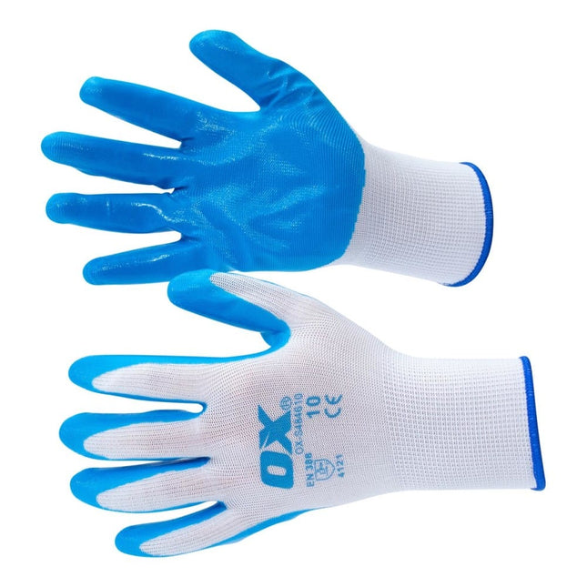 OX SAFETY POLYESTER LINED NITRILE GLOVE- [PACK OF 5]