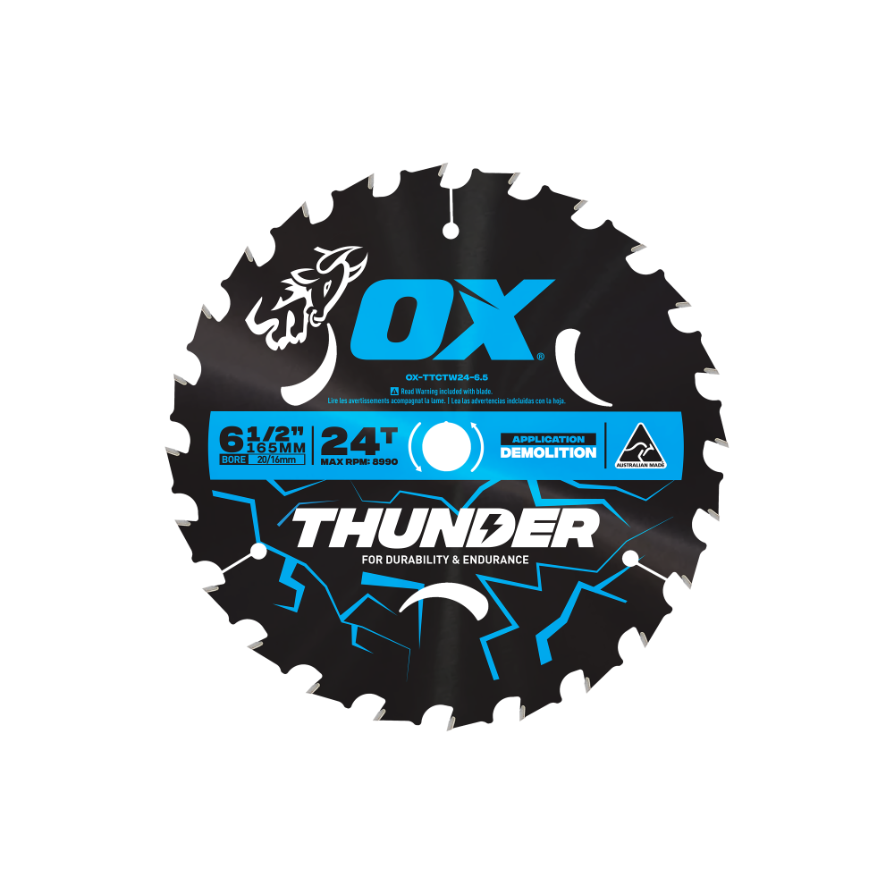 OX PRO THUNDER 6-1/2-INCH CIRCULAR SAW BLADE